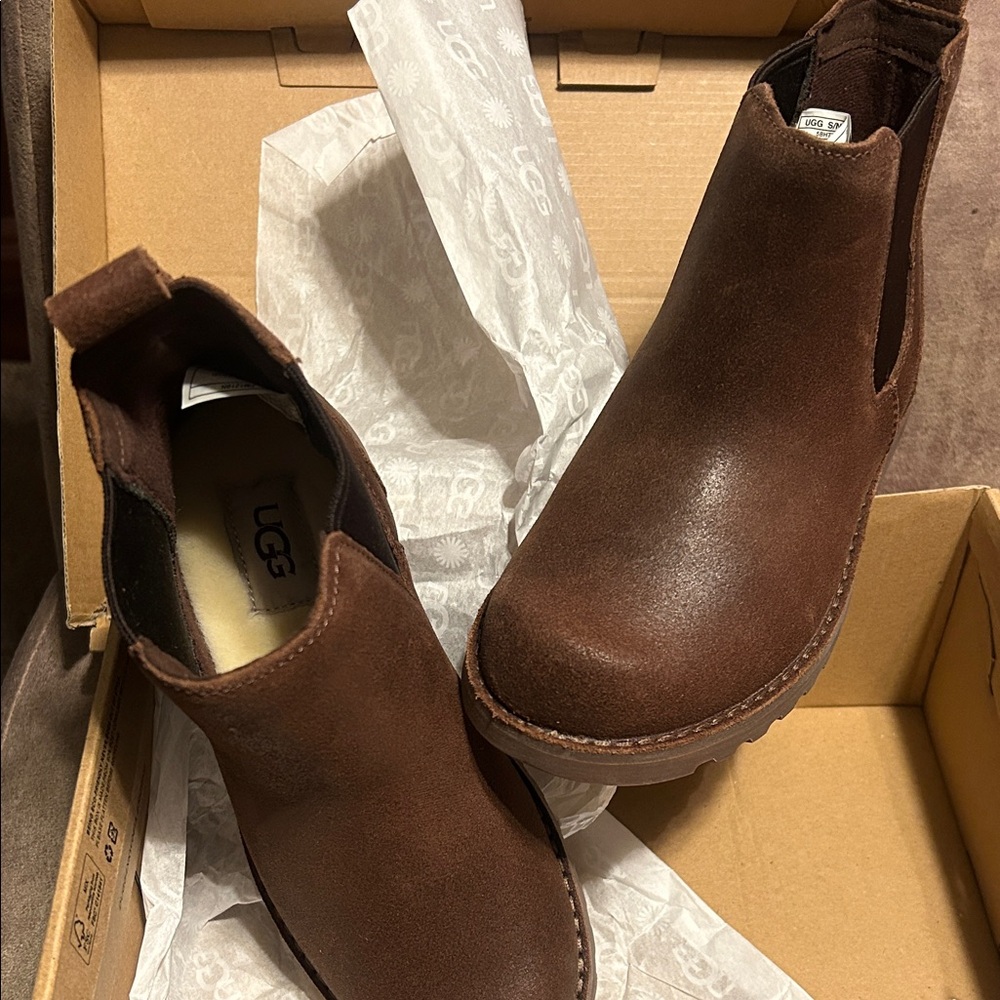 UGG Chestnut Leather Chelsea Boots
